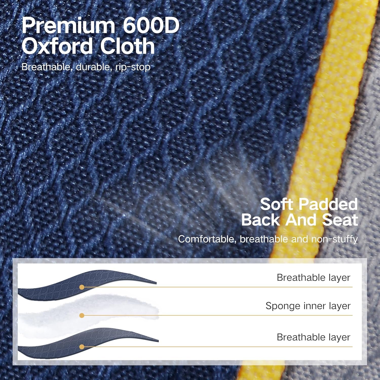 ALPHA CAMP Silla de camping de gran tamaño, silla de césped - Imagen 5