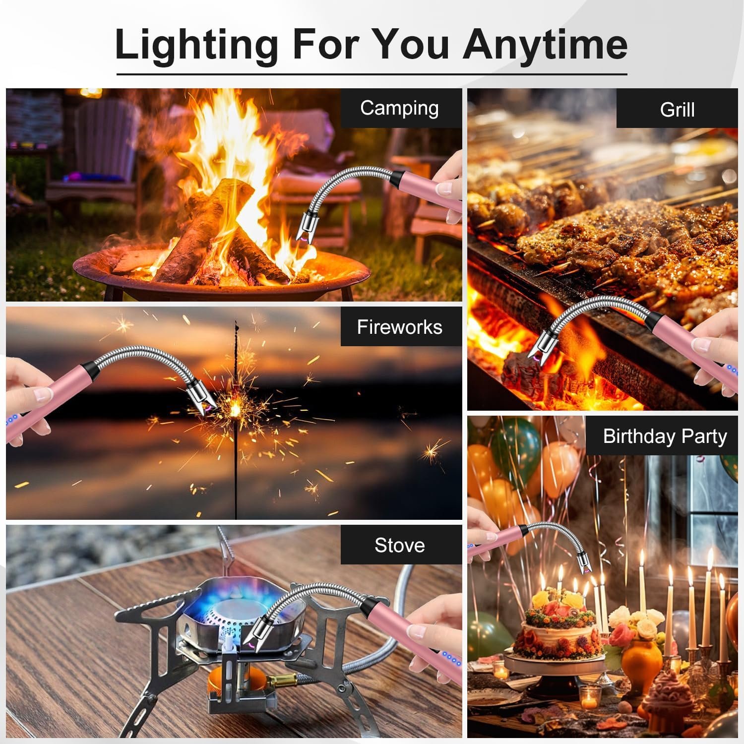 LcFun Encendedor de velas eléctrico con cuello flexible de 3 - Imagen 6