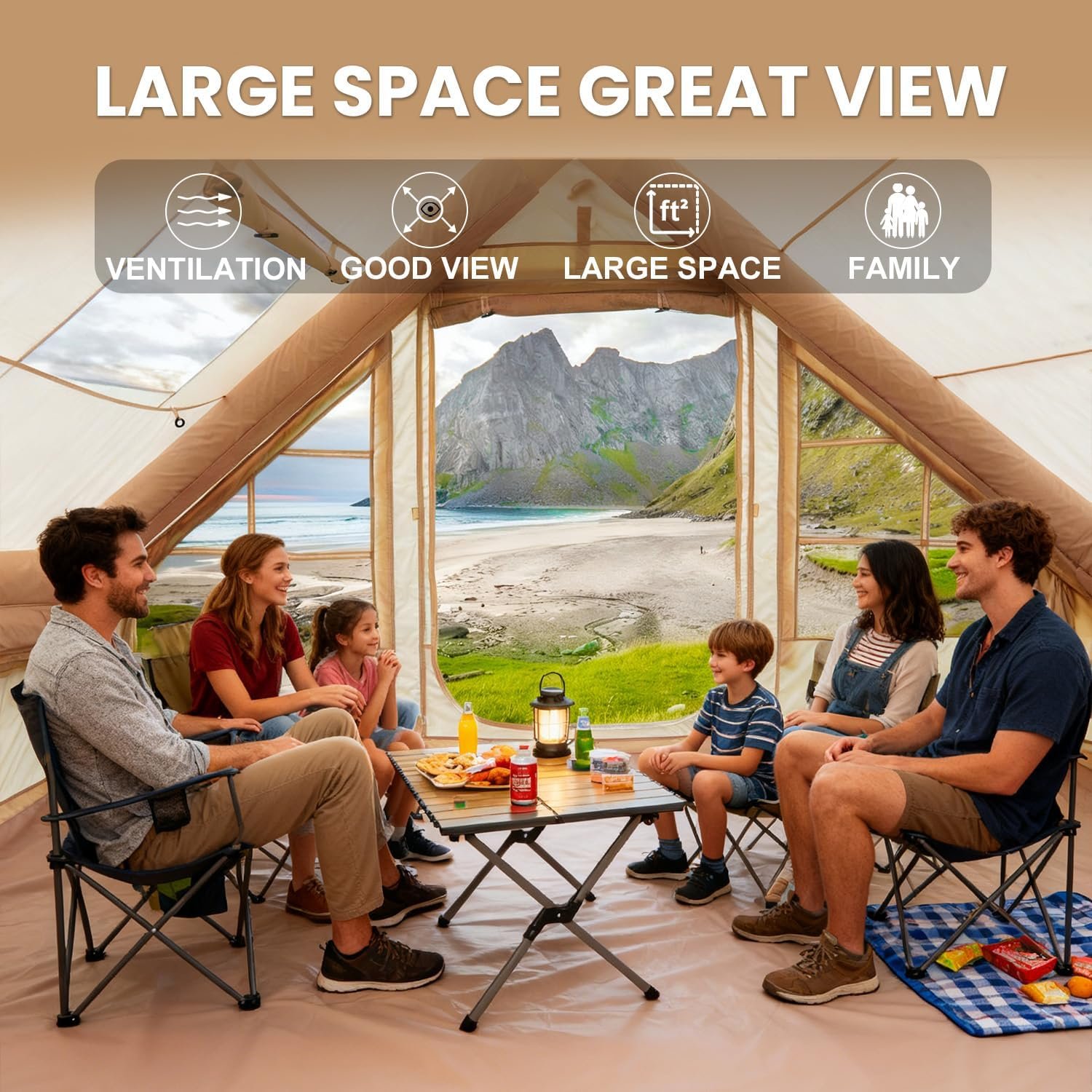 Tienda de campaña inflable con tragaluz y bomba, instalación - Imagen 2