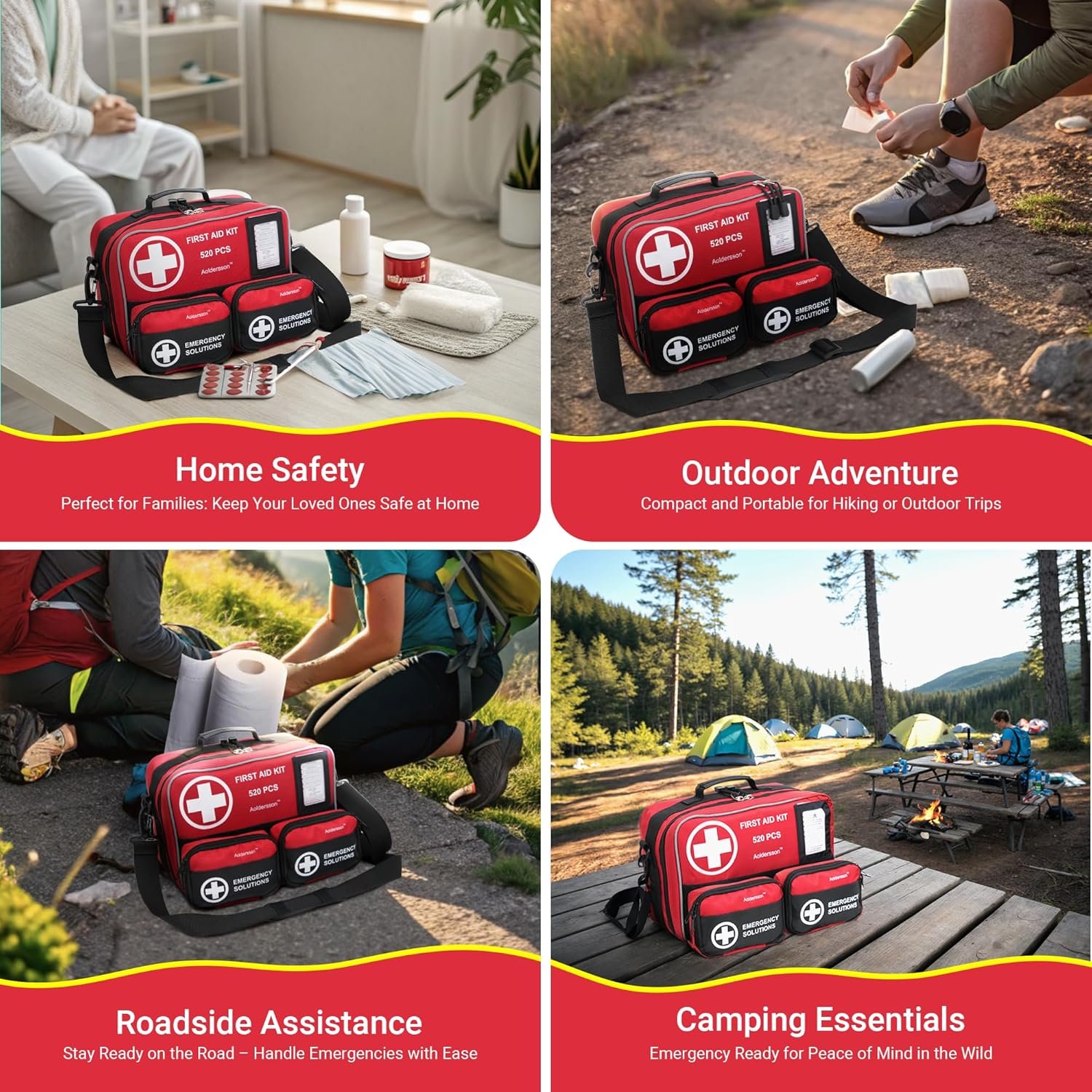 Kit de primeros auxilios grande de 520 piezas, kit de superv - Imagen 7