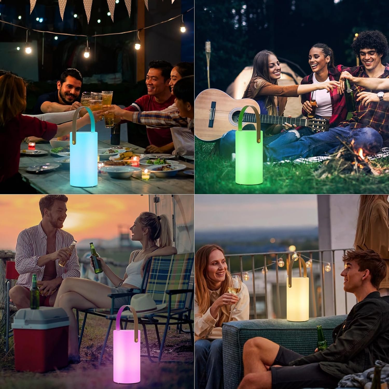 Uuffoo Lámpara de mesa solar para exteriores, linterna 2 en - Imagen 7