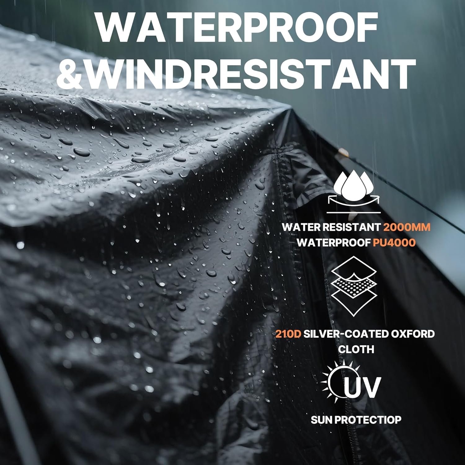 Tienda de campaña rectangular de 9 x 6.5 x 6.5 pies para 4-5 - Imagen 6