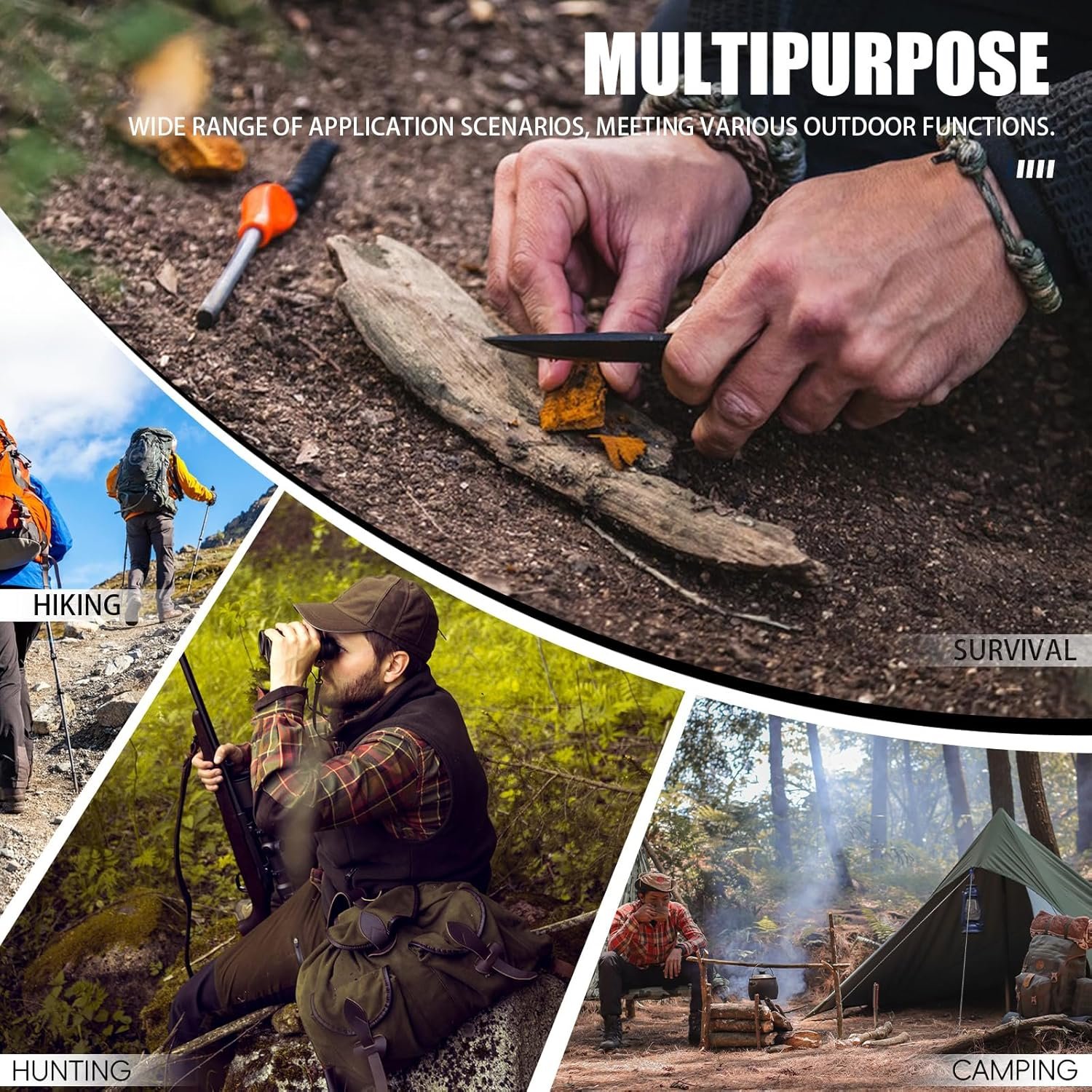 Cuchillo táctico EDC de hoja fija con funda y clip de hoja d - Imagen 6