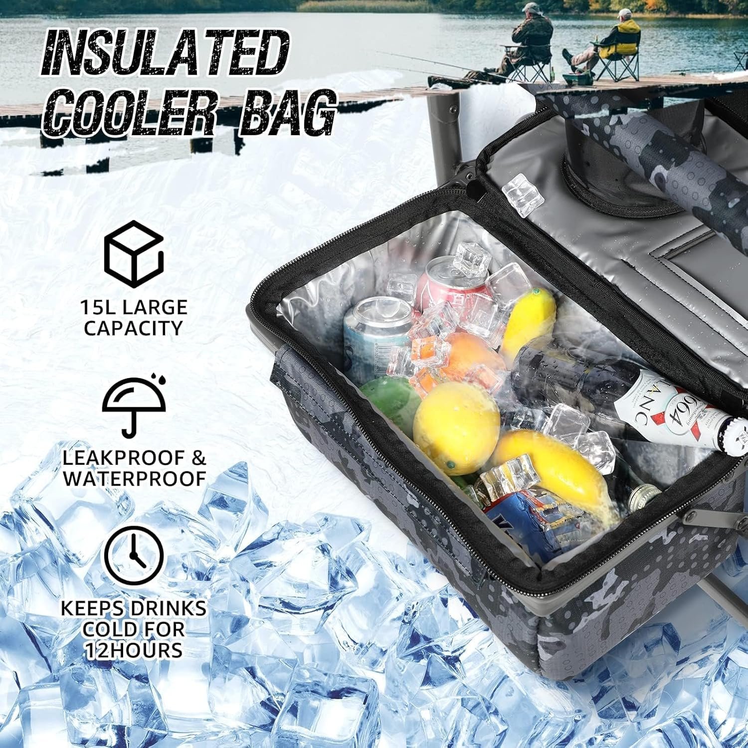 X Strike Sillas de pesca con soporte para caña, silla plegab - Imagen 4