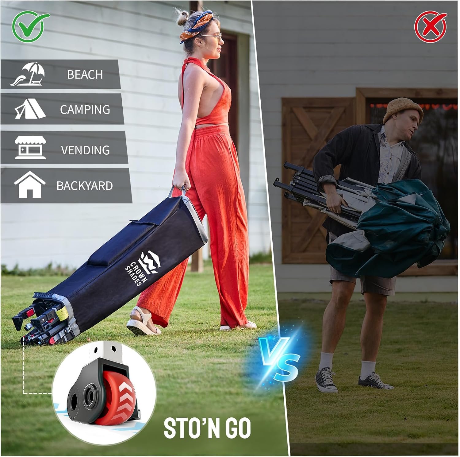 CROWN SHADES - Toldo desplegable de 12 x 12 pulgadas con tel - Imagen 5