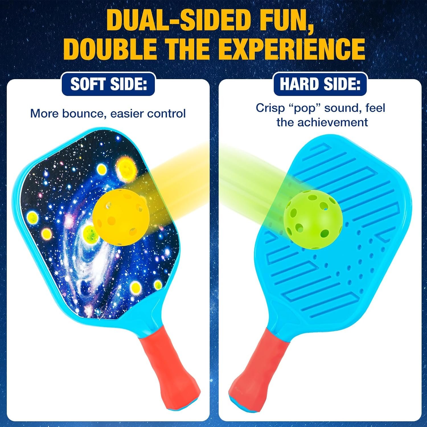 Juego de 2 palas de pickleball para niños, diseño ligero, ag - Imagen 3
