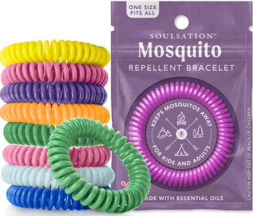 Paquete de 15 pulseras repelentes de mosquitos, sin DEET par