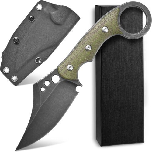 C1116 Cuchillo de hoja fija, hoja de acero D2+mango Micarta