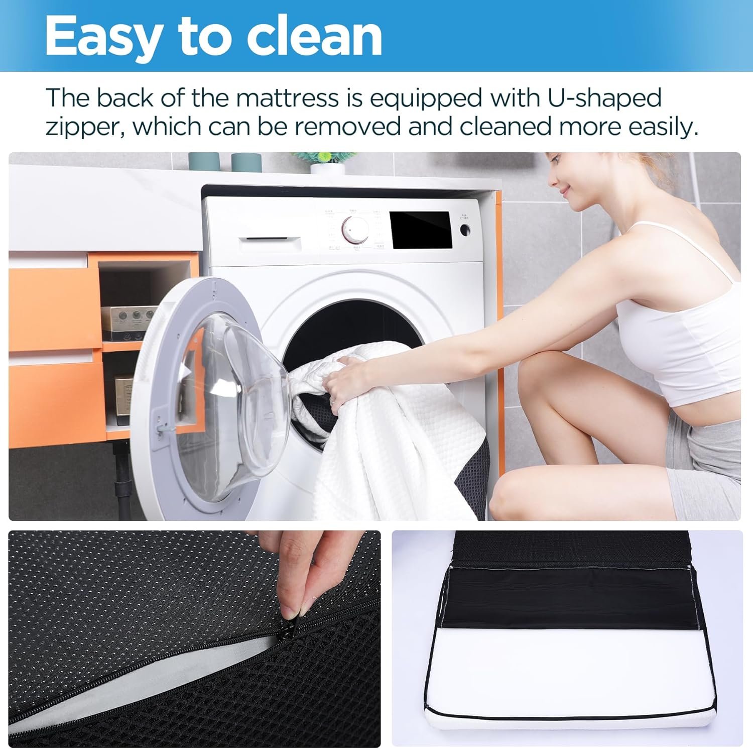 Colchón plegable, colchón individual de 6 pulgadas, triple p - Imagen 6