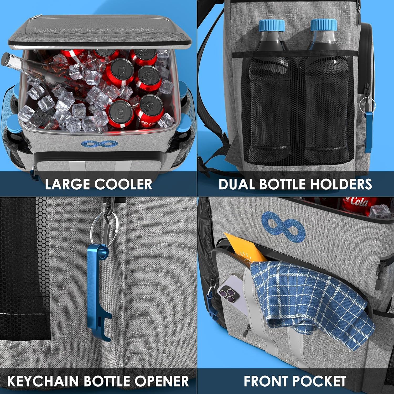 Everlasting Comfort Mochila térmica aislada – 54 latas, forr - Imagen 6