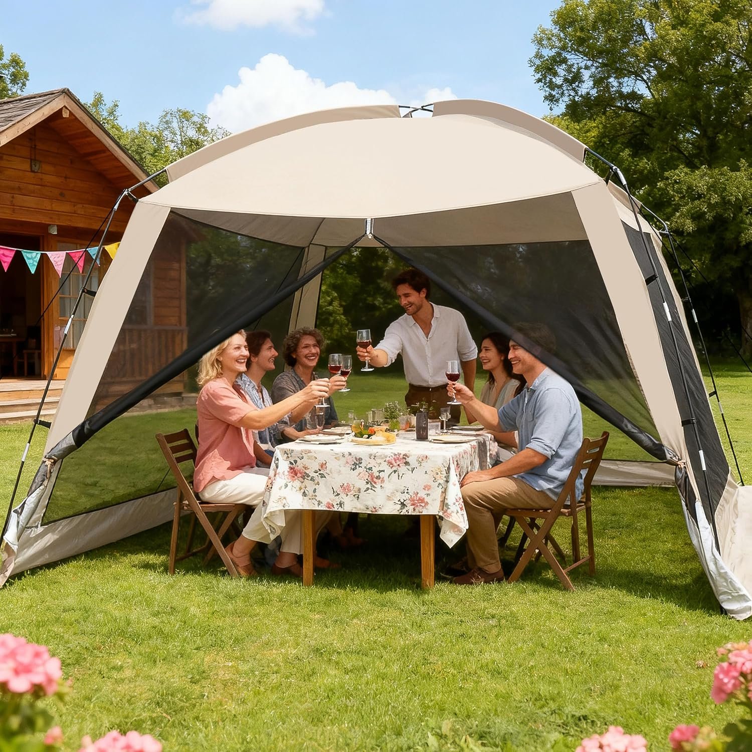 Tienda de campaña de 12 x 12 pies, toldo portátil para 8 a 1 - Imagen 6