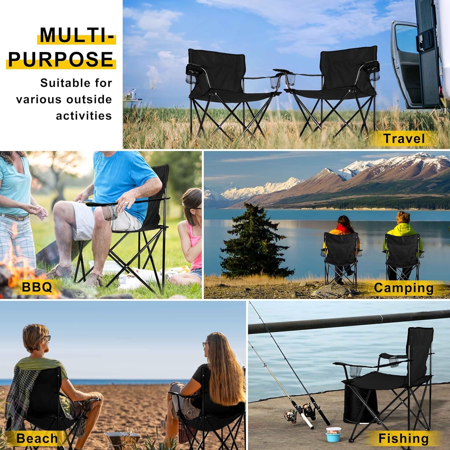 Joyfair Portable Camping Chair, Outdoor Lawn Folding Chairs - Imagen 7
