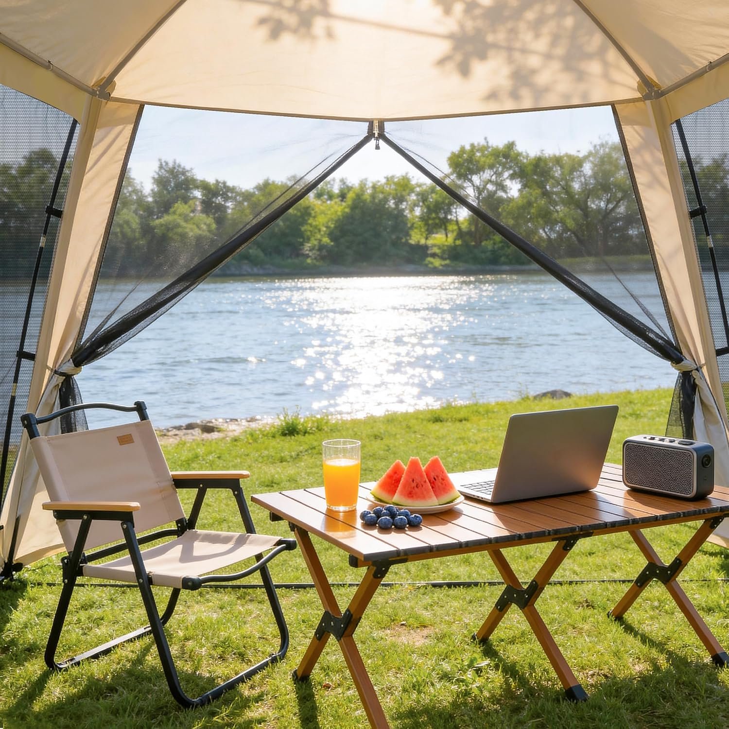 Tienda de campaña de 12 x 12 pies, toldo portátil para 8 a 1 - Imagen 5