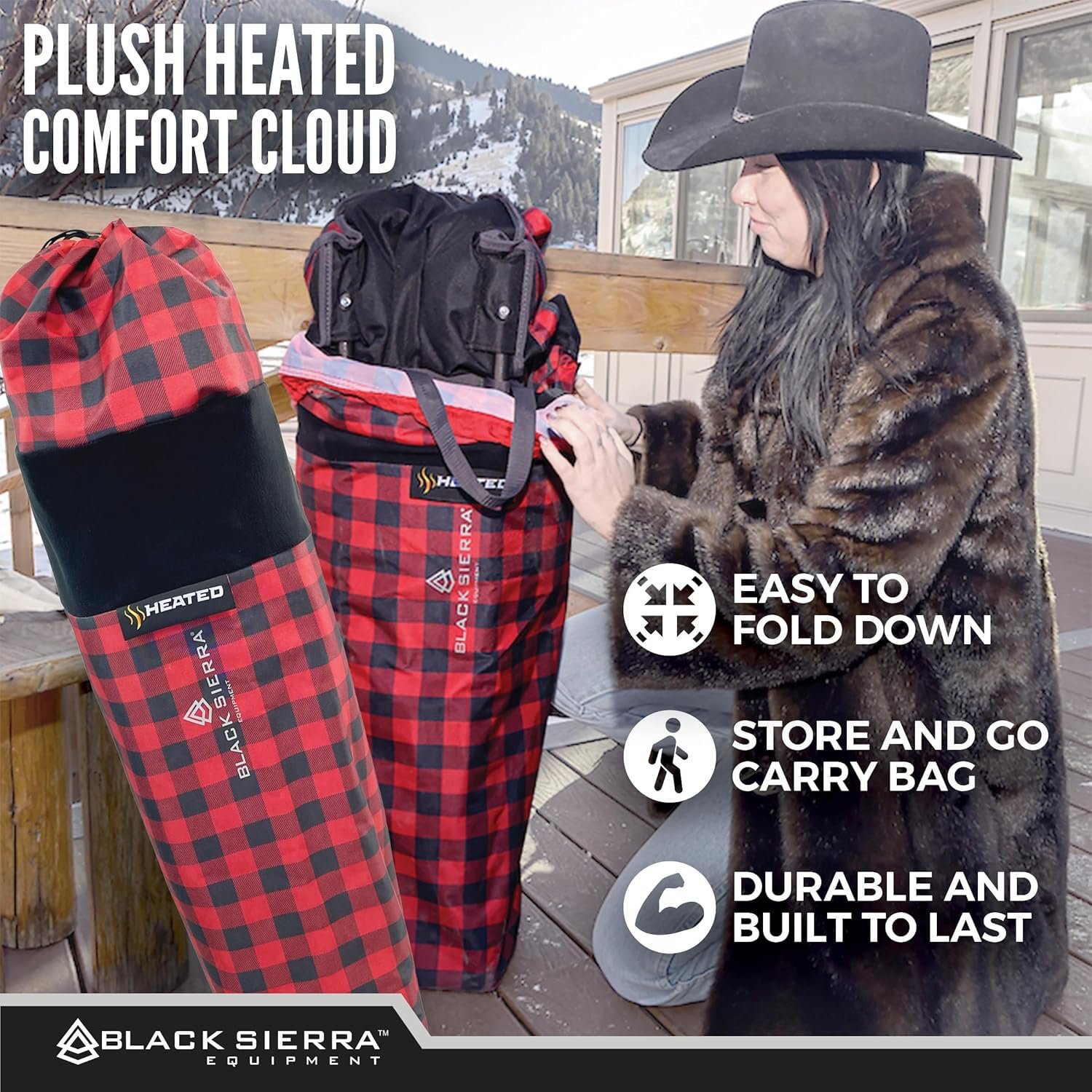 Black Sierra - Silla de campamento con calefacción para adul - Imagen 7