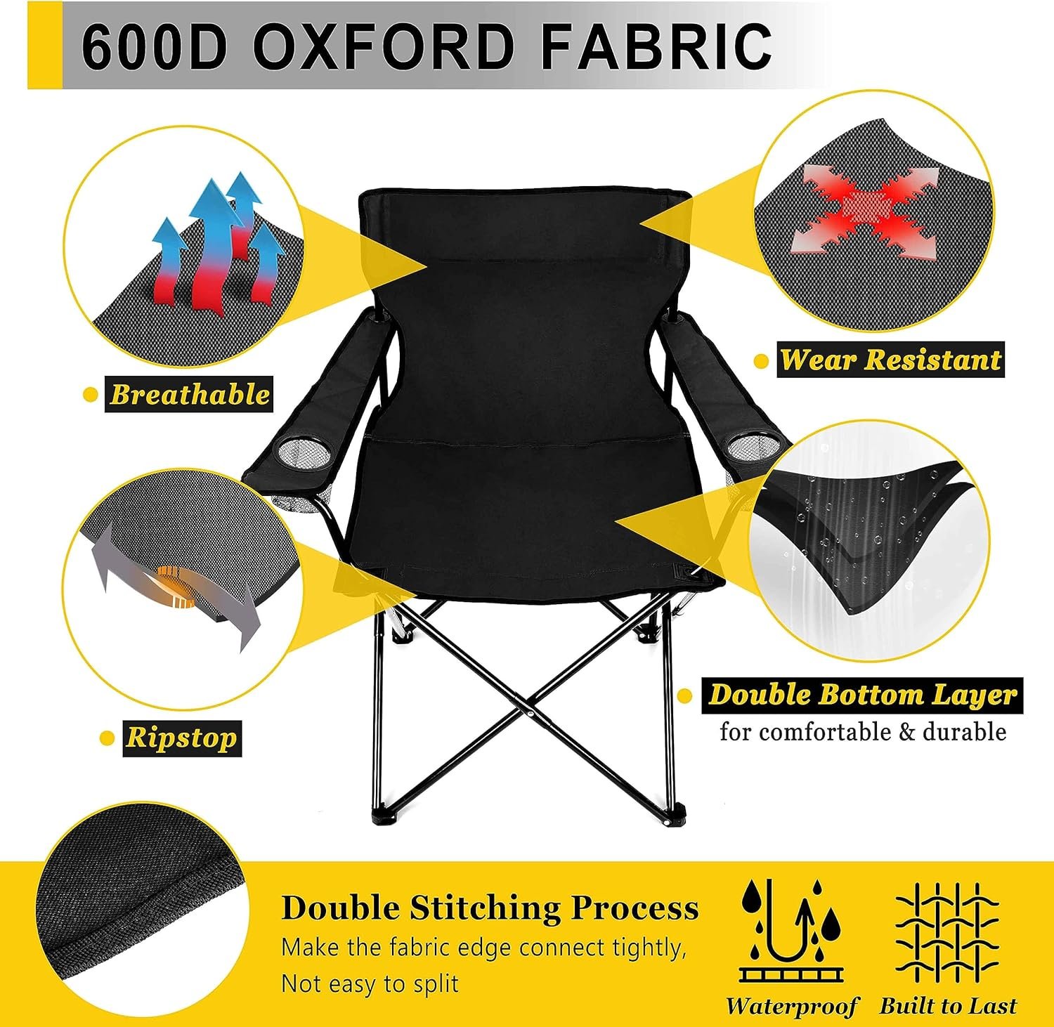 Joyfair Portable Camping Chair, Outdoor Lawn Folding Chairs - Imagen 5